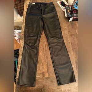 GAP Vintage Slim High Rise Pants - Black faux leather